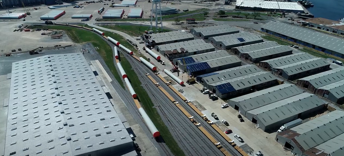 Shot Line Railroad Cargo at Port of Lake Charles